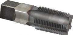 Hertel - 1 - 11-1/2 NPT Thread, 5 Flute Standard Pipe Tap - 3-3/4" OAL, TiCN Finish, High Speed Steel - Exact Tooling