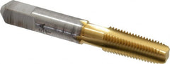 Hertel - 1/16-27 NPT Thread, 4 Flute Standard Pipe Tap - 2-3/16" OAL, TiN Finish, High Speed Steel - Exact Tooling