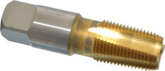 Hertel - 3/8-18 NPTF Thread, 4 Flute Standard Pipe Tap - 2-9/16" OAL, TiN Finish, High Speed Steel - Exact Tooling