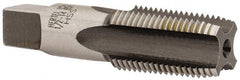 Hertel - 1/2-14" BSPT, 4 Flutes, Bottoming Chamfer, Bright Finish, High Speed Steel British Standard Pipe Tap - 1-3/8" Thread Length, 3-1/8" Overall Length - Exact Tooling