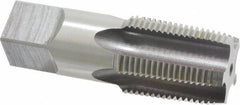 Hertel - 1-11" BSPT, 5 Flutes, Bottoming Chamfer, Bright Finish, High Speed Steel British Standard Pipe Tap - 1-3/4" Thread Length, 3-3/4" Overall Length - Exact Tooling
