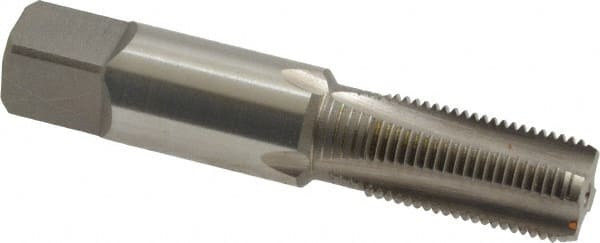 Hertel - 1/8-28" BSPRP, 4 Flutes, Bottoming Chamfer, Bright Finish, High Speed Steel British Standard Pipe Tap - 3/4" Thread Length, 2-1/8" Overall Length - Exact Tooling