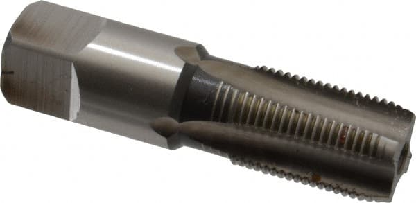 Hertel - 3/8-19" BSPRP, 4 Flutes, Bottoming Chamfer, Bright Finish, High Speed Steel British Standard Pipe Tap - 1-1/16" Thread Length, 2-9/16" Overall Length - Exact Tooling
