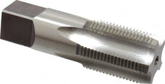 Hertel - 3/4-14" BSPRP, 5 Flutes, Bottoming Chamfer, Bright Finish, High Speed Steel British Standard Pipe Tap - 1-3/8" Thread Length, 3-1/4" Overall Length - Exact Tooling