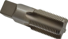 Hertel - 1-11" BSPRP, 5 Flutes, Bottoming Chamfer, Bright Finish, High Speed Steel British Standard Pipe Tap - 1-3/4" Thread Length, 3-3/4" Overall Length - Exact Tooling