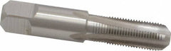 Hertel - 1/8-28" BSPF, 4 Flutes, Plug Chamfer, Bright Finish, High Speed Steel British Standard Pipe Tap - 3/4" Thread Length, 2-1/8" Overall Length - Exact Tooling