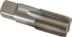 Hertel - 3/4-14" BSPF, 4 Flutes, Plug Chamfer, Bright Finish, High Speed Steel British Standard Pipe Tap - 1-3/8" Thread Length, 3-1/4" Overall Length - Exact Tooling