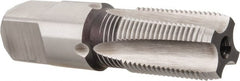 Hertel - 3/8-19" BSPRP, 4 Flutes, Plug Chamfer, Bright Finish, High Speed Steel British Standard Pipe Tap - 1-1/16" Thread Length, 2-9/16" Overall Length - Exact Tooling