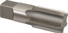 Hertel - 1-11" BSPRP, 5 Flutes, Plug Chamfer, Bright Finish, High Speed Steel British Standard Pipe Tap - 1-3/4" Thread Length, 3-3/4" Overall Length - Exact Tooling
