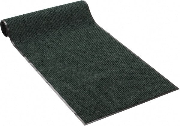 PRO-SAFE - 10 Ft. Long x 3 Ft. Wide, Poly Blended Carpet Surface, Ribbed Entrance Matting - 5/16 Inch Thick, Indoor, Medium Traffic, Vinyl, Green - Exact Tooling