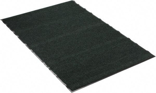 PRO-SAFE - 6 Ft. Long x 4 Ft. Wide, Poly Blended Carpet Surface, Ribbed Entrance Matting - 5/16 Inch Thick, Indoor, Medium Traffic, Vinyl, Green - Exact Tooling