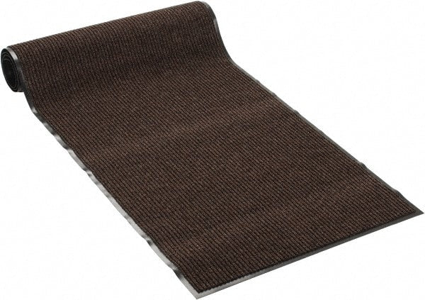 PRO-SAFE - 10 Ft. Long x 3 Ft. Wide, Poly Blended Carpet Surface, Ribbed Entrance Matting - 5/16 Inch Thick, Indoor, Medium Traffic, Vinyl, Brown - Exact Tooling