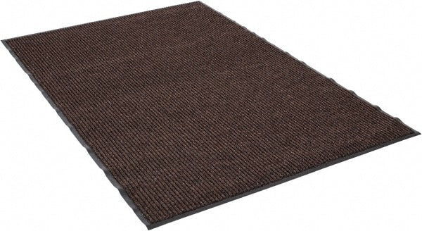PRO-SAFE - 6 Ft. Long x 4 Ft. Wide, Poly Blended Carpet Surface, Ribbed Entrance Matting - 5/16 Inch Thick, Indoor, Medium Traffic, Vinyl, Brown - Exact Tooling