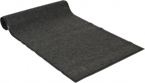 PRO-SAFE - 10 Ft. Long x 3 Ft. Wide, Poly Blended Carpet Surface, Ribbed Entrance Matting - 5/16 Inch Thick, Indoor, Medium Traffic, Vinyl, Gray - Exact Tooling
