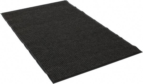 PRO-SAFE - 5 Ft. Long x 3 Ft. Wide, Poly Blended Carpet Surface, Ribbed Entrance Matting - 5/16 Inch Thick, Indoor, Medium Traffic, Vinyl, Gray - Exact Tooling