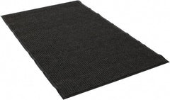 PRO-SAFE - 5 Ft. Long x 3 Ft. Wide, Poly Blended Carpet Surface, Ribbed Entrance Matting - 5/16 Inch Thick, Indoor, Medium Traffic, Vinyl, Gray - Exact Tooling