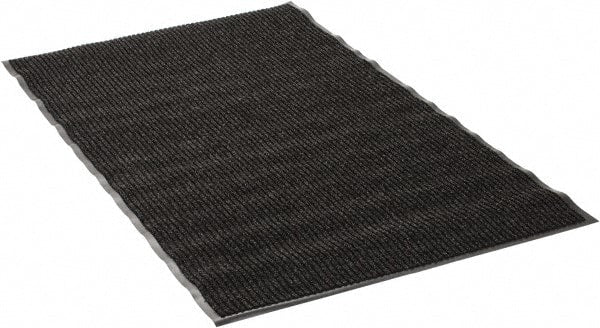 PRO-SAFE - 5 Ft. Long x 3 Ft. Wide, Poly Blended Carpet Surface, Ribbed Entrance Matting - 5/16 Inch Thick, Indoor, Medium Traffic, Vinyl, Black - Exact Tooling