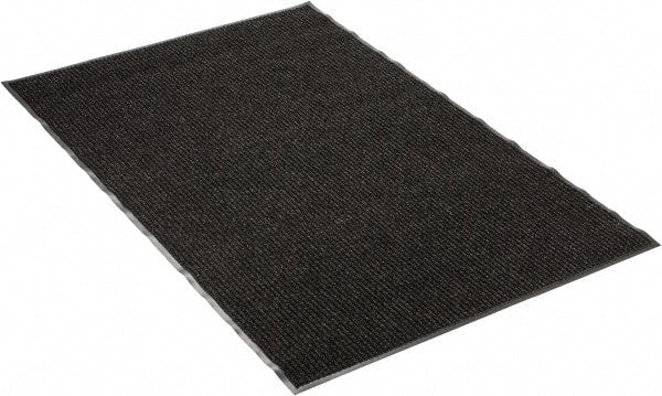 PRO-SAFE - 6 Ft. Long x 4 Ft. Wide, Poly Blended Carpet Surface, Ribbed Entrance Matting - 5/16 Inch Thick, Indoor, Medium Traffic, Vinyl, Black - Exact Tooling