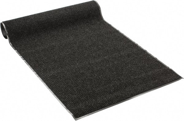 PRO-SAFE - 8 Ft. Long x 4 Ft. Wide, Poly Blended Carpet Surface, Ribbed Entrance Matting - 5/16 Inch Thick, Indoor, Medium Traffic, Vinyl, Black - Exact Tooling