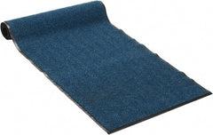 PRO-SAFE - 10 Ft. Long x 3 Ft. Wide, Poly Blended Carpet Surface, Chevron Ribbed Entrance Matting - 5/16 Inch Thick, Indoor, Medium Traffic, Vinyl, Blue, 4 Edged Side - Exact Tooling