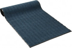 PRO-SAFE - 8 Ft. Long x 4 Ft. Wide, Poly Blended Carpet Surface, Chevron Ribbed Entrance Matting - 5/16 Inch Thick, Indoor, Medium Traffic, Vinyl, Blue, 4 Edged Side - Exact Tooling