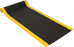 PRO-SAFE - 12' Long x 3' Wide, Dry Environment, Anti-Fatigue Matting - Black with Yellow Borders, Urethane with Vinyl Sponge Base, Beveled on 4 Sides - Exact Tooling