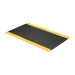 PRO-SAFE - 5' Long x 3' Wide, Dry Environment, Anti-Fatigue Matting - Black with Yellow Borders, Urethane with Vinyl Sponge Base, Beveled on 4 Sides - Exact Tooling
