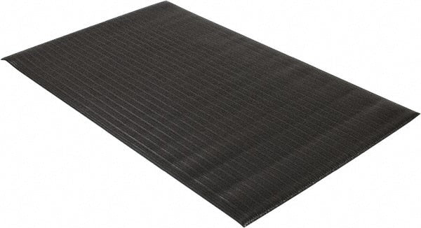 PRO-SAFE - 5' Long x 3' Wide, Dry Environment, Anti-Fatigue Matting - Black, Vinyl with Vinyl Sponge Base, Beveled on 4 Sides - Exact Tooling