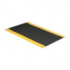 PRO-SAFE - 5' Long x 3' Wide, Dry Environment, Anti-Fatigue Matting - Black with Yellow Borders, Vinyl with Vinyl Sponge Base, Beveled on 4 Sides - Exact Tooling