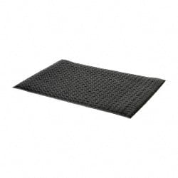 PRO-SAFE - 3' Long x 2' Wide, Dry Environment, Anti-Fatigue Matting - Black, Vinyl with Vinyl Sponge Base, Beveled on 4 Sides - Exact Tooling