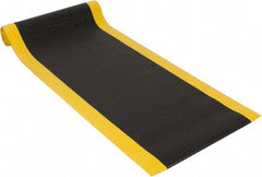 PRO-SAFE - 12' Long x 3' Wide, Dry Environment, Anti-Fatigue Matting - Black with Yellow Borders, Vinyl with Vinyl Sponge Base, Beveled on 4 Sides - Exact Tooling