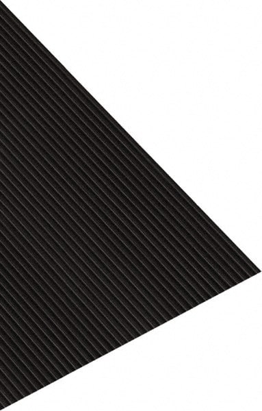 PRO-SAFE - 105 Ft. Long x 3 Ft. Wide, Vinyl Surface, V-Ribbed Entrance Matting - 1/8 Inch Thick, Indoor and Outdoor, Heavy Traffic, Vinyl, Black - Exact Tooling
