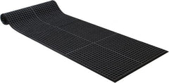 PRO-SAFE - 10' Long x 3' Wide, Dry/Wet Environment, Anti-Fatigue Matting - Black, SBR Rubber with Rubber Base, Beveled on 4 Sides - Exact Tooling