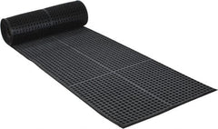 PRO-SAFE - 20' Long x 3' Wide, Dry/Wet Environment, Anti-Fatigue Matting - Black, SBR Rubber with Rubber Base, Beveled on 4 Sides - Exact Tooling