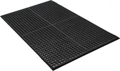 PRO-SAFE - 5' Long x 3' Wide, Dry/Wet Environment, Anti-Fatigue Matting - Black, SBR Rubber with Rubber Base, Beveled on 4 Sides - Exact Tooling