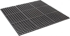 PRO-SAFE - 3' Long x 3' Wide x 5/8" Thick, Anti-Fatigue Modular Matting Tiles - 2 Interlocking Sides, Black, For Dry & Wet Areas, Series Pro-Safe - Exact Tooling