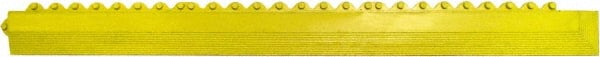 PRO-SAFE - 3.25' Long x 0.25' Wide, Anti-Fatigue Modular Matting Ramp Edge - Male, Yellow, For Dry & Wet Areas - Exact Tooling
