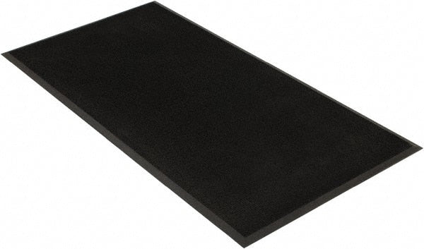 PRO-SAFE - 6 Ft. Long x 3 Ft. Wide, SBR Rubber Surface, Bristle Surface Entrance Matting - 5/8 Inch Thick, Indoor and Outdoor, SBR Rubber, Black - Exact Tooling