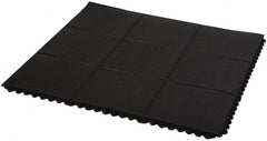 PRO-SAFE - 3' Long x 3' Wide x 5/8" Thick, Anti-Fatigue Modular Matting Tiles - 2 Interlocking Sides, Black, For Dry & Wet Areas, Series Pro-Safe - Exact Tooling