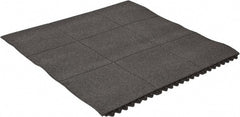 PRO-SAFE - 3' Long x 3' Wide x 5/8" Thick, Anti-Fatigue Modular Matting Tiles - 2 Interlocking Sides, Black, For Dry & Wet Areas, Series Pro-Safe - Exact Tooling