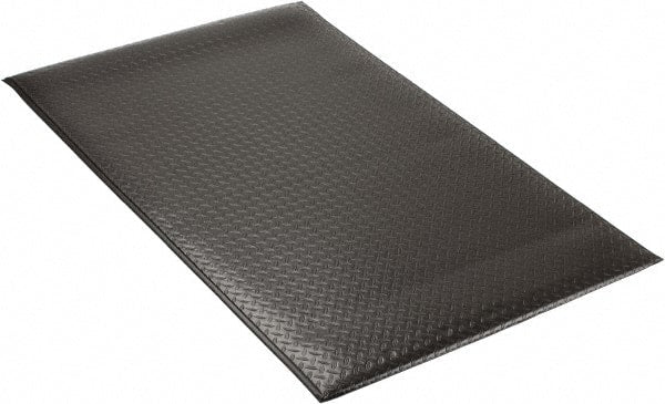 PRO-SAFE - 5' Long x 3' Wide, Dry Environment, Anti-Fatigue Matting - Black, Vinyl with Vinyl Sponge Base, Beveled on 4 Sides - Exact Tooling