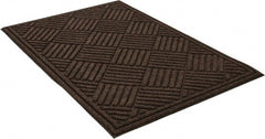 PRO-SAFE - 3 Ft. Long x 2 Ft. Wide, Poly Blended Carpet Surface, Raised Diamond Pattern Entrance Matting - 1/4 Inch Thick, Indoor, Heavy Traffic, Recycled Rubber, Walnut - Exact Tooling