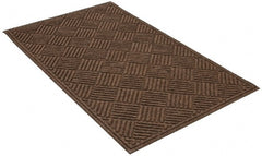 PRO-SAFE - 5 Ft. Long x 3 Ft. Wide, Poly Blended Carpet Surface, Raised Diamond Pattern Entrance Matting - 1/4 Inch Thick, Indoor, Heavy Traffic, Recycled Rubber, Walnut - Exact Tooling