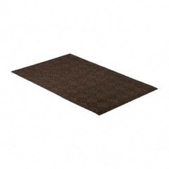 PRO-SAFE - 6 Ft. Long x 4 Ft. Wide, Poly Blended Carpet Surface, Raised Diamond Pattern Entrance Matting - 1/4 Inch Thick, Indoor, Heavy Traffic, Recycled Rubber, Walnut - Exact Tooling