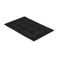 PRO-SAFE - 3 Ft. Long x 2 Ft. Wide, Poly Blended Carpet Surface, Raised Diamond Pattern Entrance Matting - 1/4 Inch Thick, Indoor, Heavy Traffic, Recycled Rubber, Black - Exact Tooling