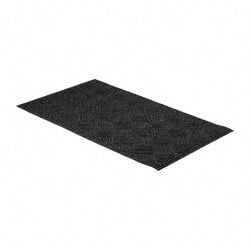 PRO-SAFE - 5 Ft. Long x 3 Ft. Wide, Poly Blended Carpet Surface, Raised Diamond Pattern Entrance Matting - 1/4 Inch Thick, Indoor, Heavy Traffic, Recycled Rubber, Black - Exact Tooling