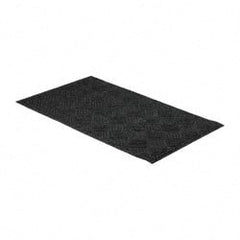 PRO-SAFE - 5 Ft. Long x 3 Ft. Wide, Poly Blended Carpet Surface, Raised Diamond Pattern Entrance Matting - 1/4 Inch Thick, Indoor, Heavy Traffic, Recycled Rubber, Black - Exact Tooling