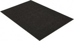 PRO-SAFE - 6 Ft. Long x 4 Ft. Wide, Poly Blended Carpet Surface, Raised Diamond Pattern Entrance Matting - 1/4 Inch Thick, Indoor, Heavy Traffic, Recycled Rubber, Black - Exact Tooling