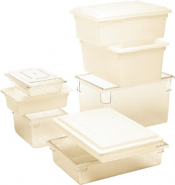 Rubbermaid - Rectangular, White Polyethylene Food Tote Box - 12" High x 18" Wide x 26" Long, with Snap-On Lid - Exact Tooling