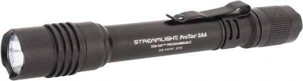 Streamlight - White LED Bulb, 250 Lumens, Industrial/Tactical Flashlight - Black Aluminum Body, 2 AA Batteries Included - Exact Tooling